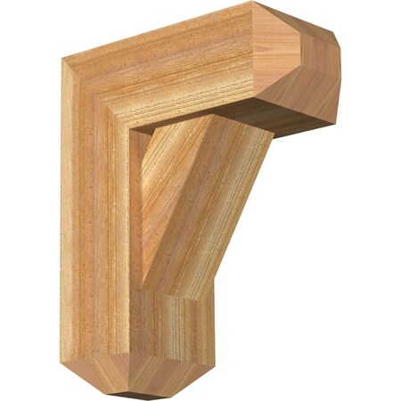 Ekena Millwork Traditional Craftsman Rough Sawn Bracket w/ Offset Brace, Western Red Cedar, 8"W x 18"D x 22"H BKT0806X18X22TRA04RWR